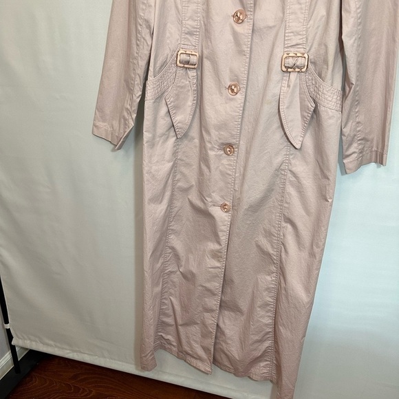 TNH Collection Womens Trench Coat Size 40 M Vintage Preppy Dusty Rose Minimalist - Picture 8 of 16